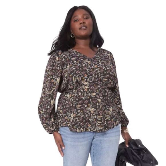 Lane Bryant Tops - Lane Bryant Classic V-Neck Babydoll Top Women's Size 22